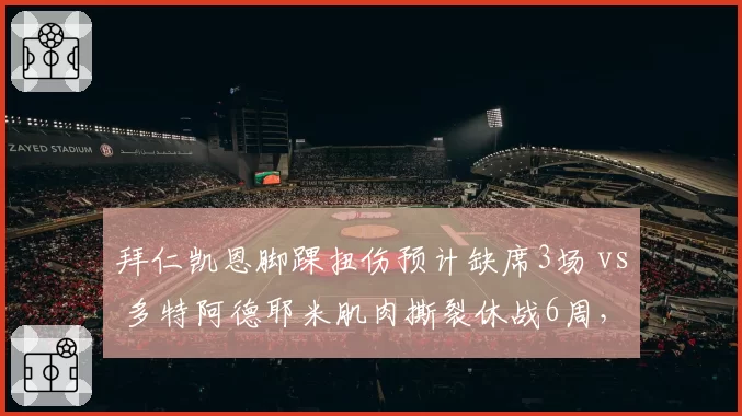 拜仁凯恩脚踝扭伤预计缺席3场 vs 多特阿德耶米肌肉撕裂休战6周,德甲金靴争夺天平倾斜